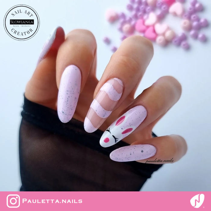 Sweet Pink Easter Nails